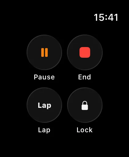 Apple Watch pause, lap and lock controls