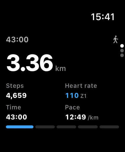Apple Watch walk screen